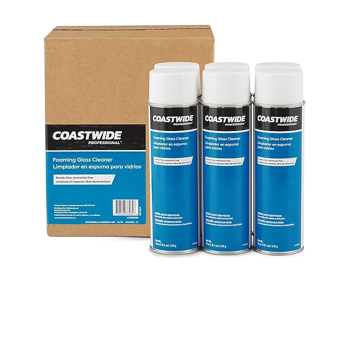Coastwide Professional™ Foaming Glass Cleaner, Fresh & Clean Scent, 19 Oz., 6/Case