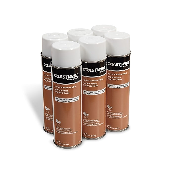 Coastwide Professional™ Furniture Polish, Lemon Scent, 19 Oz., 6/Case