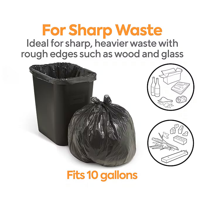Coastwide Professional 7-10 Gallon Trash Bag, 24" x 23", Low Density, 0.35 mil, Black, 500 Bags/Box