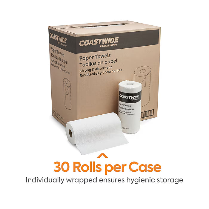 Coastwide Professional™ Paper Towels, 2-ply, 85 Sheets/Roll, 30 Rolls/Pack