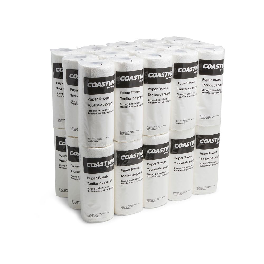 Coastwide Professional™ Paper Towels, 2-ply, 85 Sheets/Roll, 30 Rolls/Pack