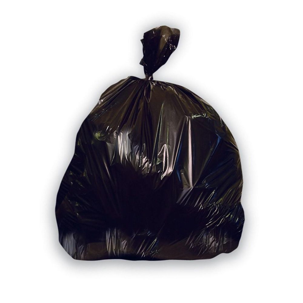 Heritage 60 Gallon Industrial Trash Bag, 38" x 58", Low Density, 2.5 Mil, Black, 50 Bags/Box