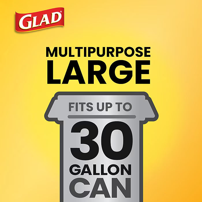Glad 30 Gallon Large Drawstring Trash Bags, 90/Box
