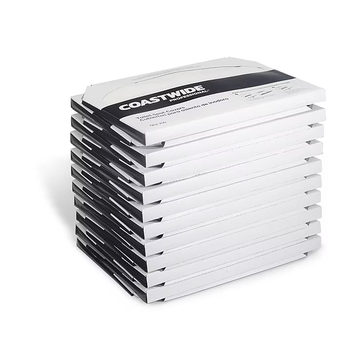 Coastwide Professional Toilet Seat Covers, 0.87" x 10.43", 250/Pack, 20 Packs/Case