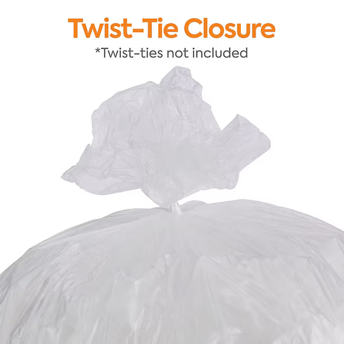 Coastwide Professional™ AccuFit 16 Gallon Trash Bag, 24" x 33", High Density, 6 mic, Natural, 1000 Bags/Box