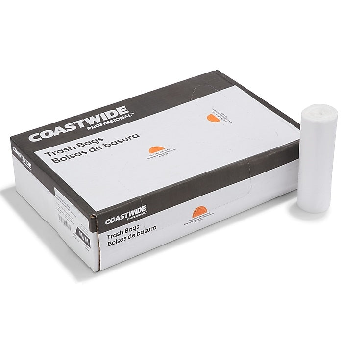 Coastwide Professional™ 20-30 Gallon Trash Bag, 30" x 37", High Density, 10 mic, Natural, 500 Bags/Box