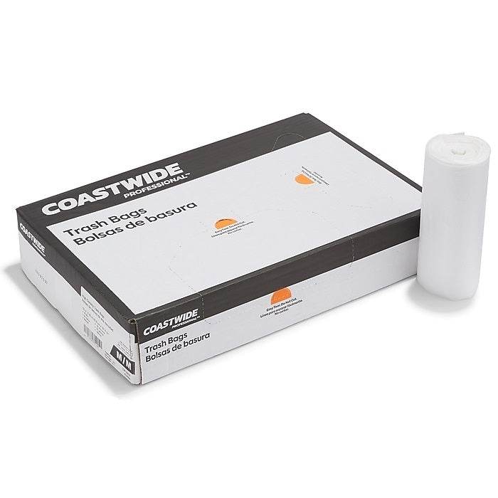 Coastwide Professional™ 30-33 Gallon Trash Bag, 33" x 40", High Density, 16 mic, Natural, 250 Bags/Box