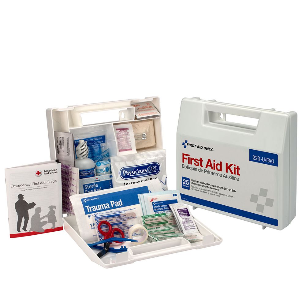 First Aid Only Office Plastic First Aid Kit, 25 People, 106 Pieces