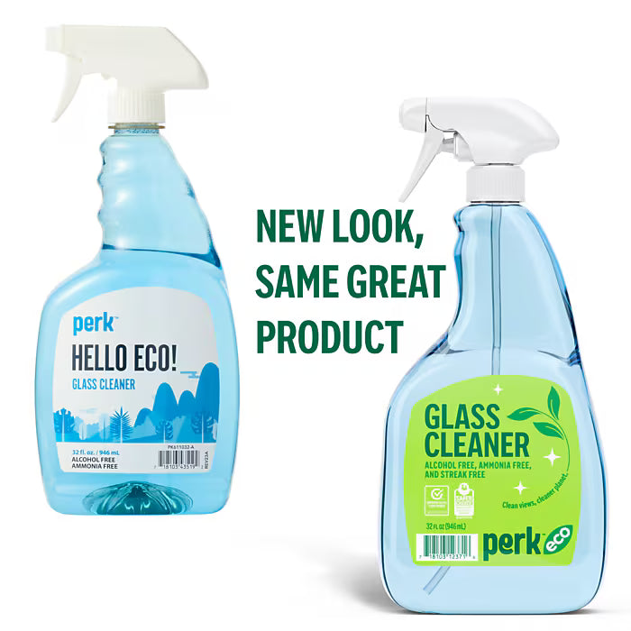 Perk Eco Glass Cleaning Spray, Citrus, 32 oz, 12/Case