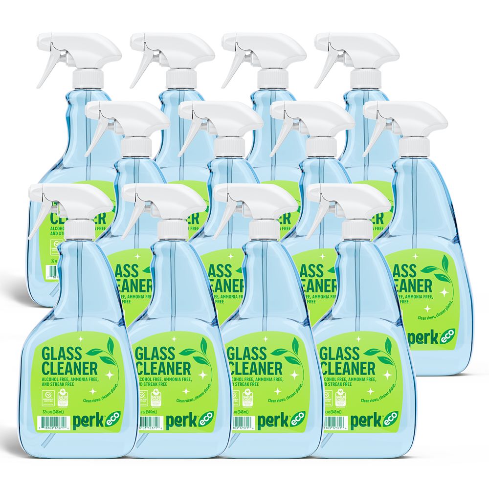 Perk Eco Glass Cleaning Spray, Citrus, 32 oz, 12/Case
