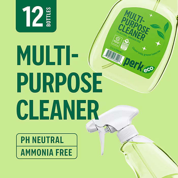 Perk Eco Multi-Purpose Cleaner, Ready To Use, 32 oz, 12/Case