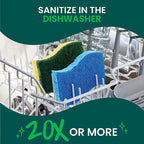 Scotch-Brite Heavy Duty Sponge with Scrubber, Green/Yellow, 6/Pack