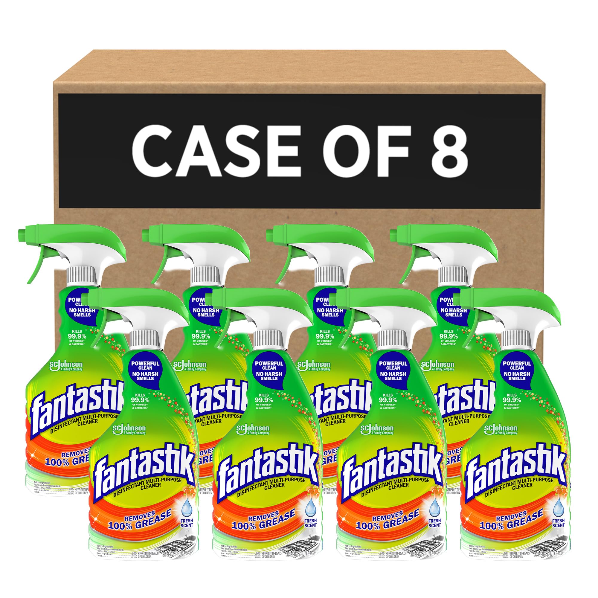 Fantastik, Multi-Purpose Disinfectant Cleaner, 32 oz, 8/Case
