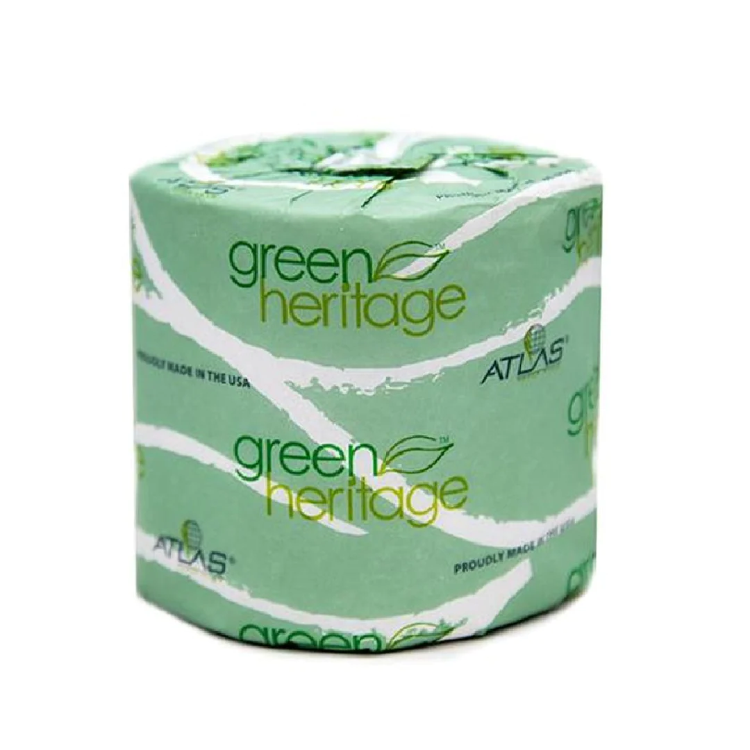 Green Heritage, Toilet Paper, 400 Sheets/Roll, 96 Rolls/Case, 4x3.1