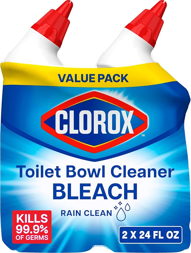 Clorox, Toilet Bowl Cleaner with Bleach, Rain Scent, 24 oz, 2/Pack